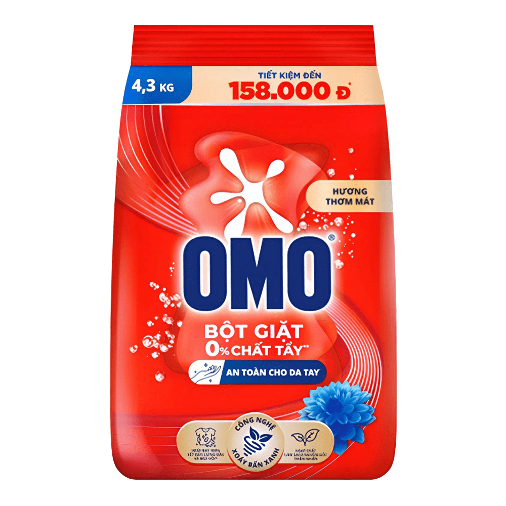 Omo Detergent Powder Dirty & Odor Eliminating 4.3g x 3 bags